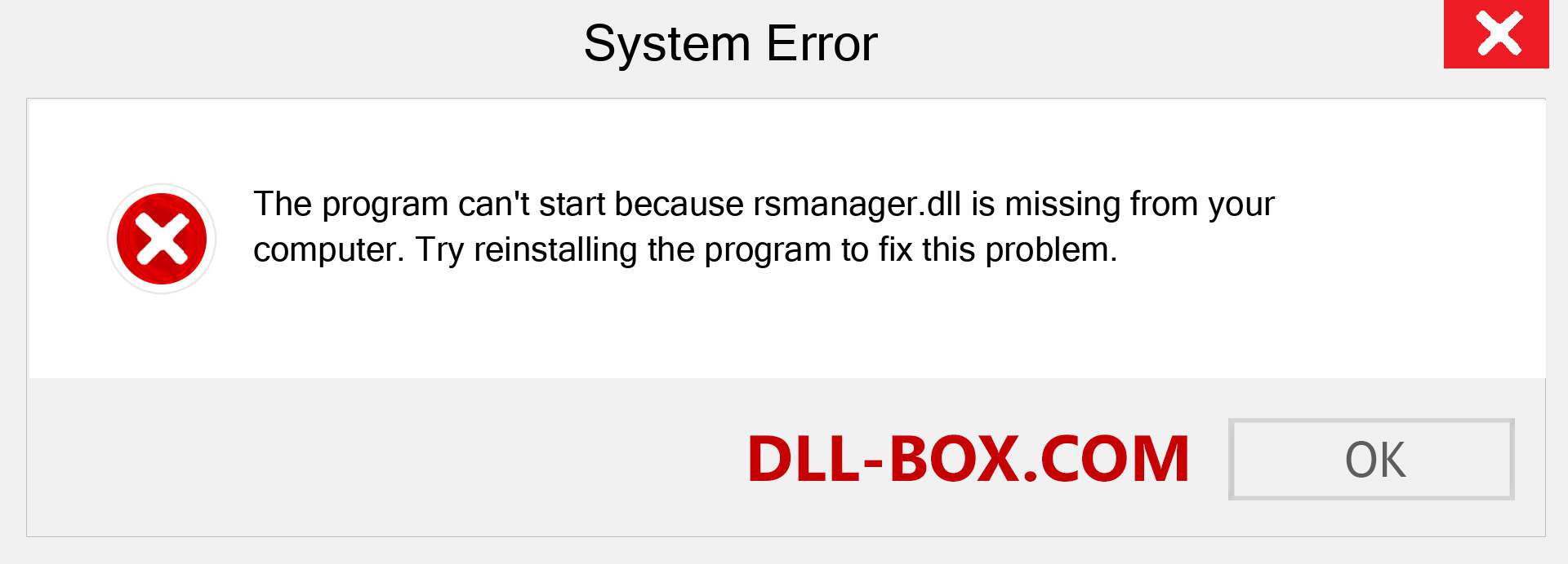  rsmanager.dll file is missing?. Download for Windows 7, 8, 10 - Fix  rsmanager dll Missing Error on Windows, photos, images